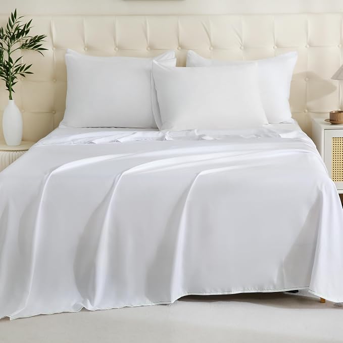 ZPECC King Flat Sheet Only 4 Pack, Durable White Top Bed Sheets Hypoallergenic - Image 7