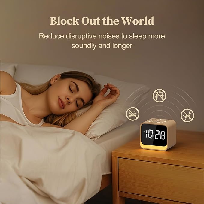 Housbay Wooden Sound Machine Alarm Clock - Image 3
