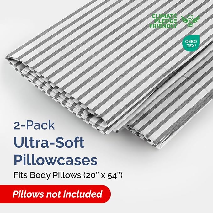 Body Pillowcases Set of 2-20x54 Long Body Pillow Case - Image 2