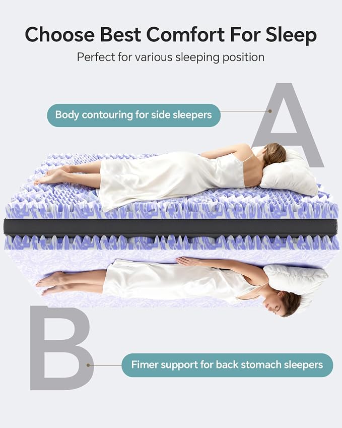 ChiXpace Dual Layer 4 Inch Memory Foam Mattress Topper King - Image 4