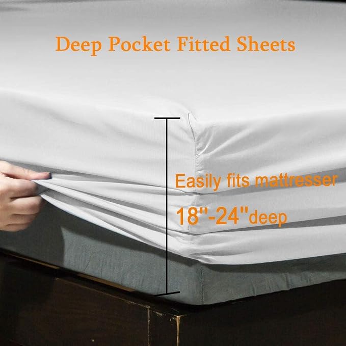 SONORO KATE Bed Sheet Set Super Soft Microfiber 1800 Thread Count Luxury - Image 4