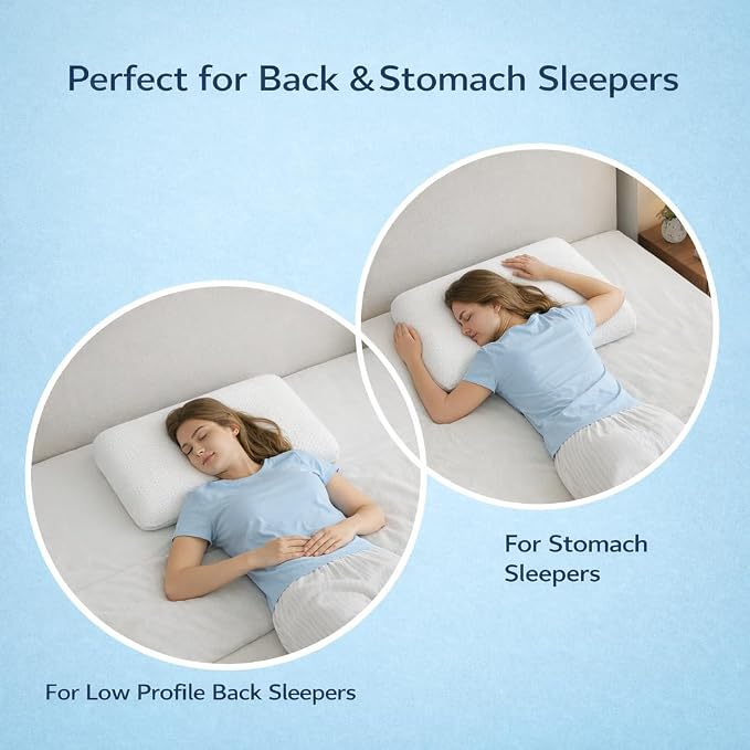 DLIGHT BD Slim 2.7" Stomach Sleeping Memory Foam Pillow-Thin, Soft Yet - Image 6