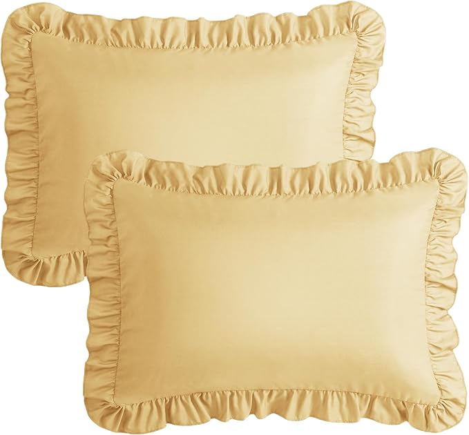 KKJIAF Ruffle Pillow Cases King Size Set of 2, Ruffled Pillow Covers - Image 7