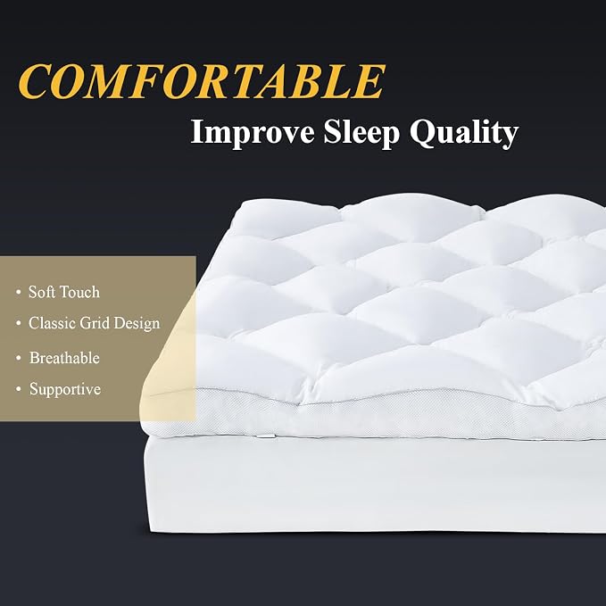 DOWNCOOL 3 Inch Twin Mattress Topper, Ultra Thick and Fluffy Supportive Memory - Image 7