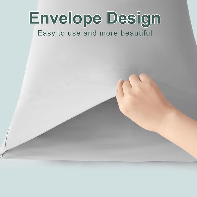 Accuratex Cooling Pillow Cases King Size Set of 2, Envelope Soft Breathable - Image 4