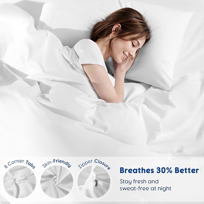 SONORO KATE 100% Egyptian Cotton Duvet Cover King Size, 1000 Thread Count - Image 4