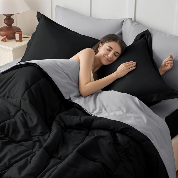 JOLLYVOGUE Twin Comforter Set, Ultra-Soft Bed in a Bag Twin Size 5 Pieces - Image 7