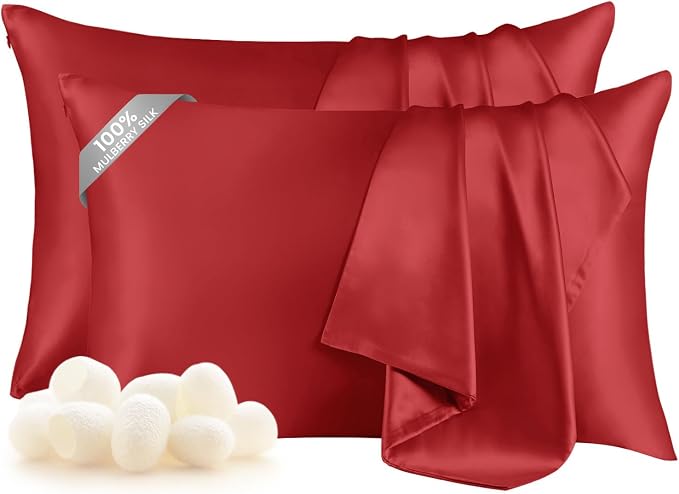 THXSILK Set of 2 100% Silk Pillowcases by THXSILK