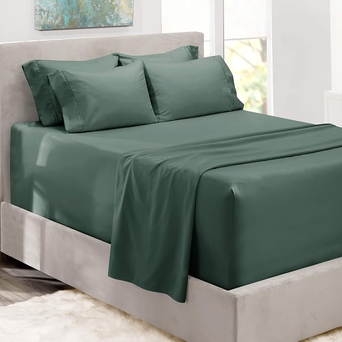 Hearth & Harbor Bed Sheets, Luxury Soft 6 Piece Bed Sheet Set Extra Deep Pocket by HearthHarbor