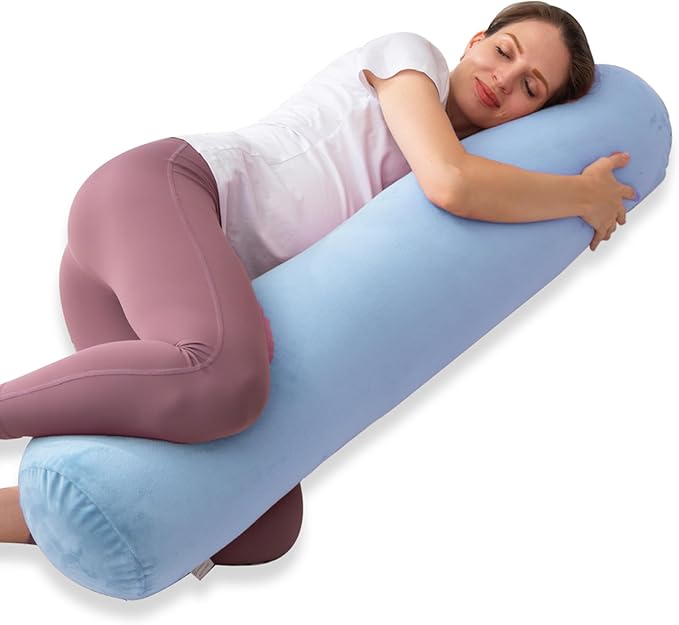1 MIDDLE ONE Bolster Pillow for Bed, Long Round Body Pillow for Adults by 1MIDDLEONE