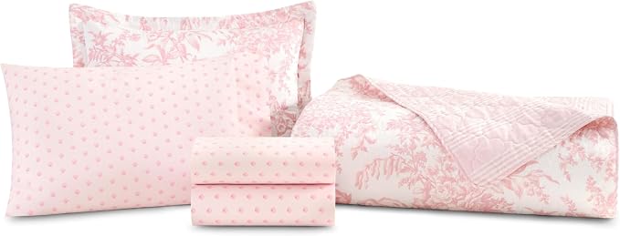 Laura Ashley - Twin Size Bedding Bundle, Reversible Quilt by LauraAshley