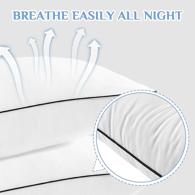JOLLYVOGUE King Size Bed Pillow 1-Pack, Single Pillow - Image 5