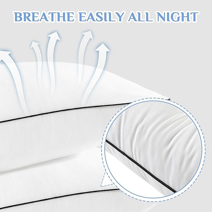 JOLLYVOGUE Standard Size Bed Pillow 1-Pack, Single Pillow - Image 5