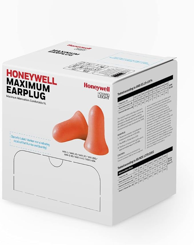 Honeywell Howard Leight by Maximum Corded Disposable Foam Earplugs, 100 Pairs - Image 2