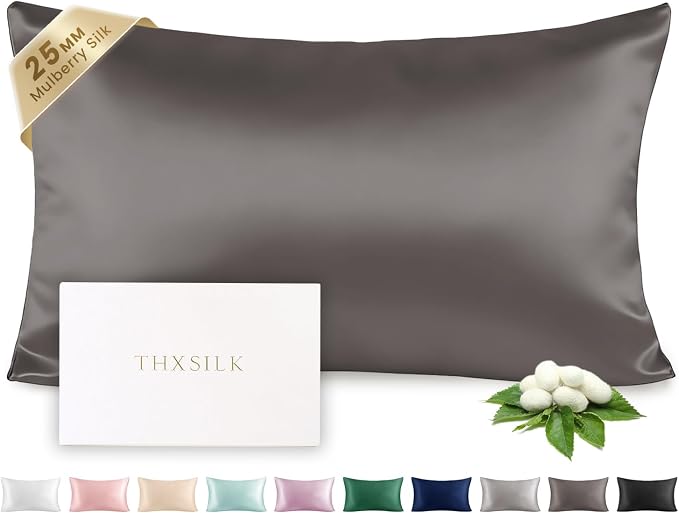 THXSILK 100% Silk Pillowcase for Hair and Skin Luxury 25 Momme Mulberry Silk by THXSILK