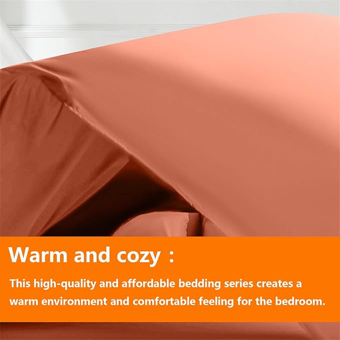 TAIMIT Burnt Orange King Comforter Set - Image 2