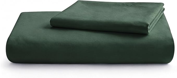 LOVQUE Green Duvet Cover Twin Size, 100% Washed Cotton Linen Like Bedding Set - Image 7