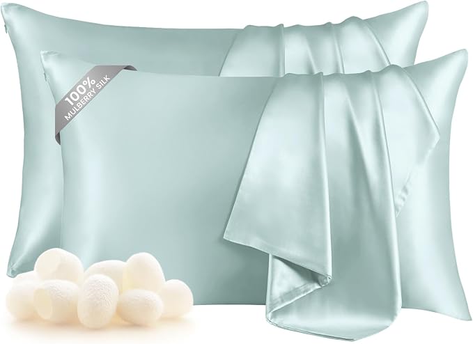 THXSILK Set of 2 100% Mulberry Silk Pillowcase by THXSILK