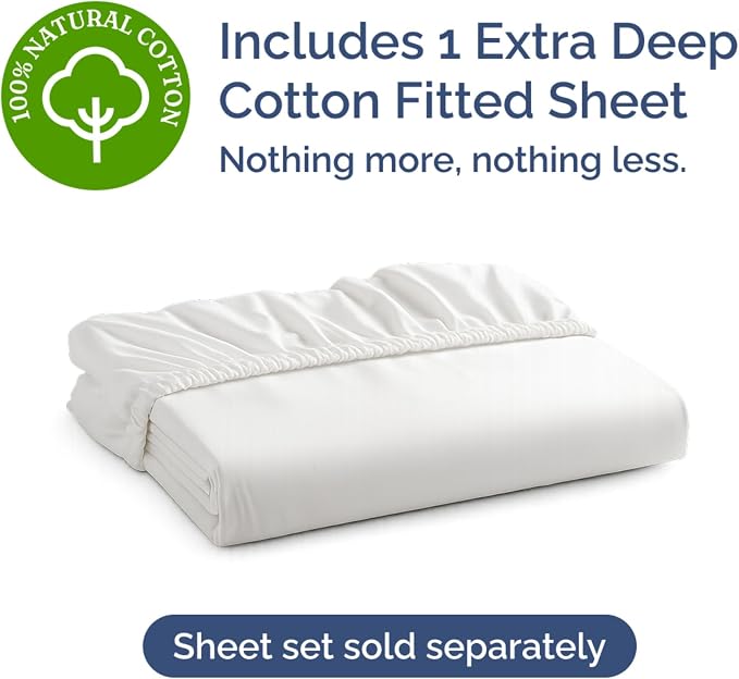 Extra Deep Full 400 Thread Count Cotton Fitted Sheet - Image 4
