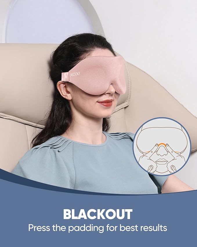 MZOO Luxury Sleep Eye Mask for Side Sleeper Men Women, Zero Eye Pressure 3D - Image 4