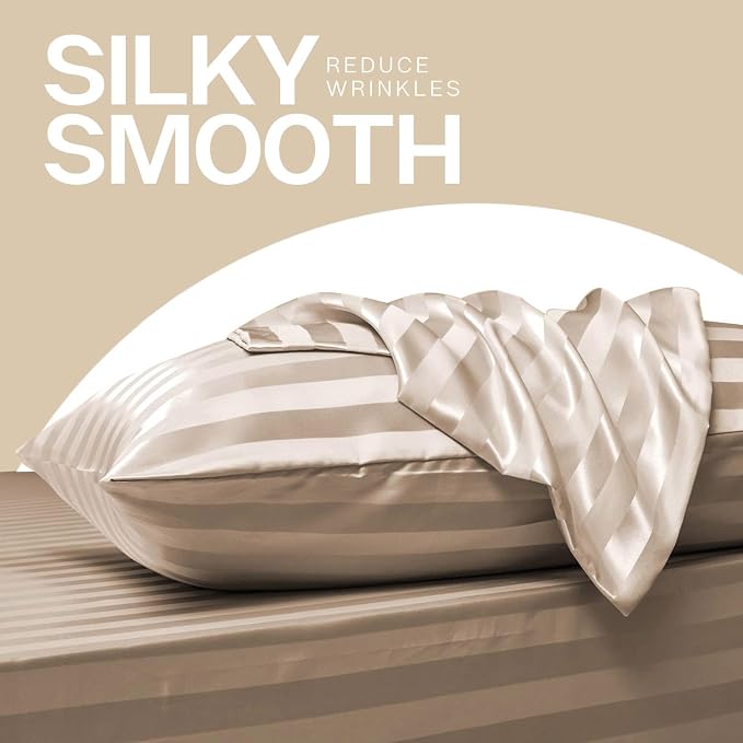 MR&HM Satin Pillowcase for Hair and Skin, Silk Satin Pillowcase 2 Pack - Image 4