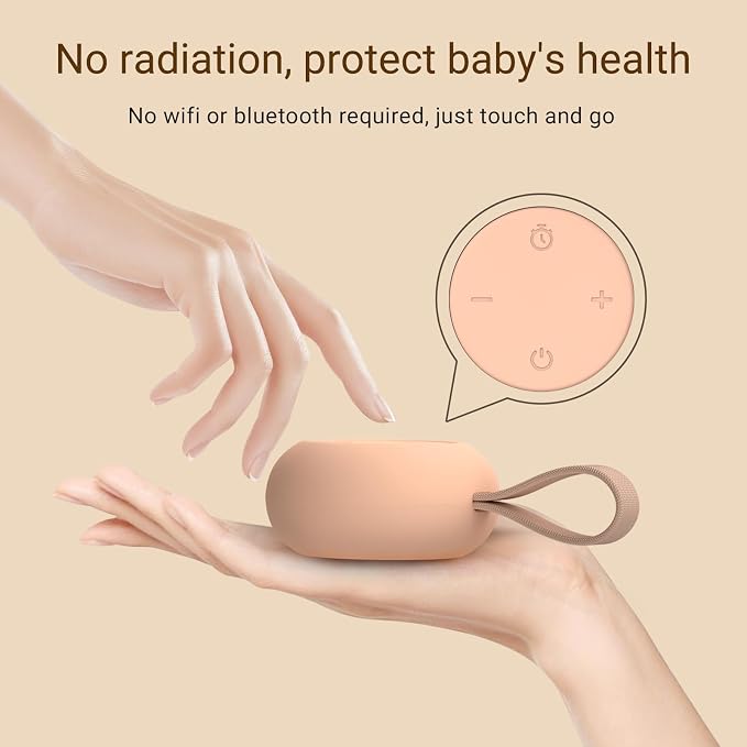 Portable Baby Sound Machine 15 Hours Battery Life, Clips on Baby Stroller.Peach - Image 5