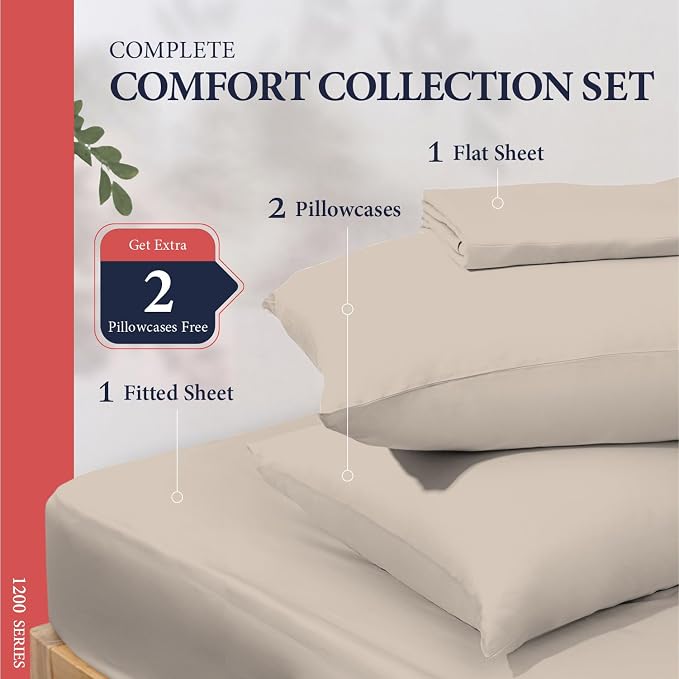 100% Egyptian Cotton King Size Sheets Set - Image 3