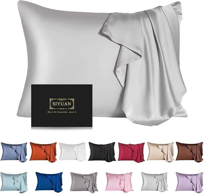Mulberry Silk Pillowcase for Hair and Skin, King Size Cooling Silk Pillow Case by SIYUAN