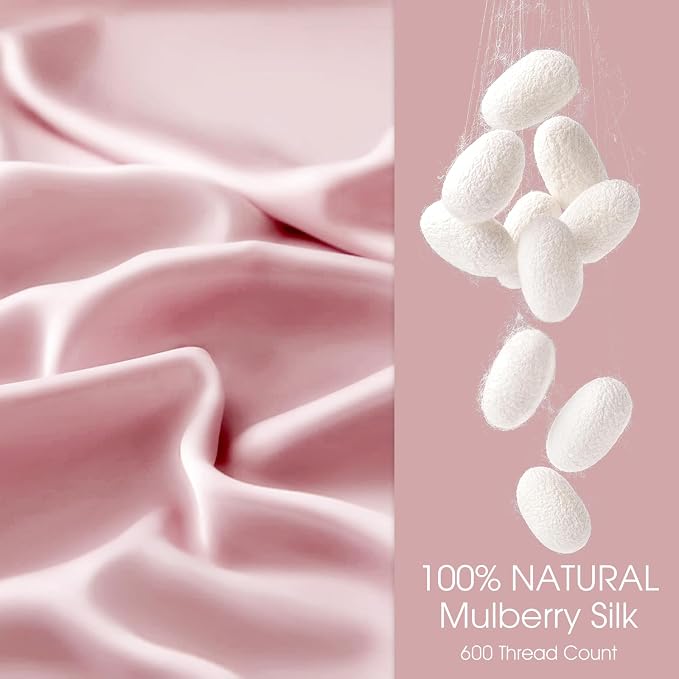 100% Silk Pillow Cases 2 Pack Standard Size Mulberry Silk Pillowcase - Image 2