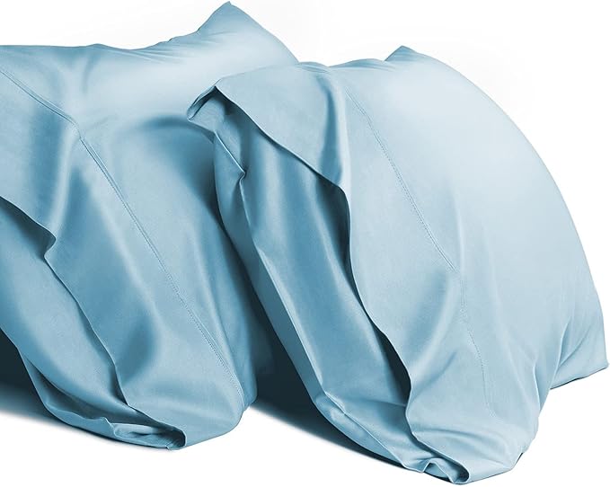 WishSmile Cooling Queen Pillowcases Set of 2 Breathable Cool Silky Soft Rayon by WishSmile