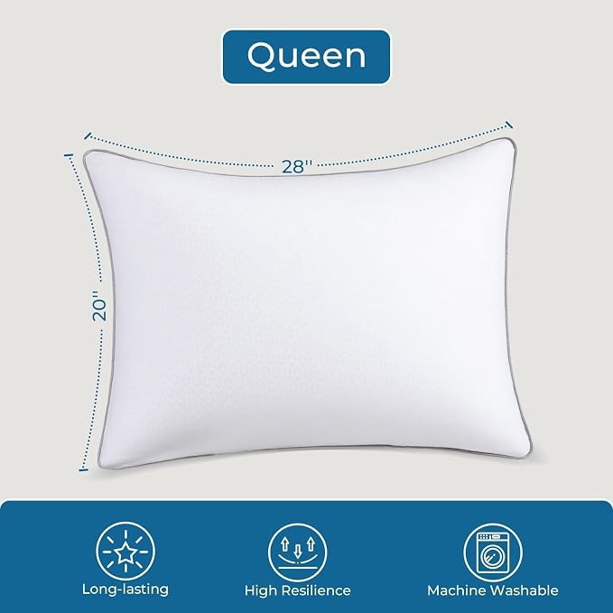 Sasttie Pillows Queen Size Set of 2, Bed Pillows - Image 7