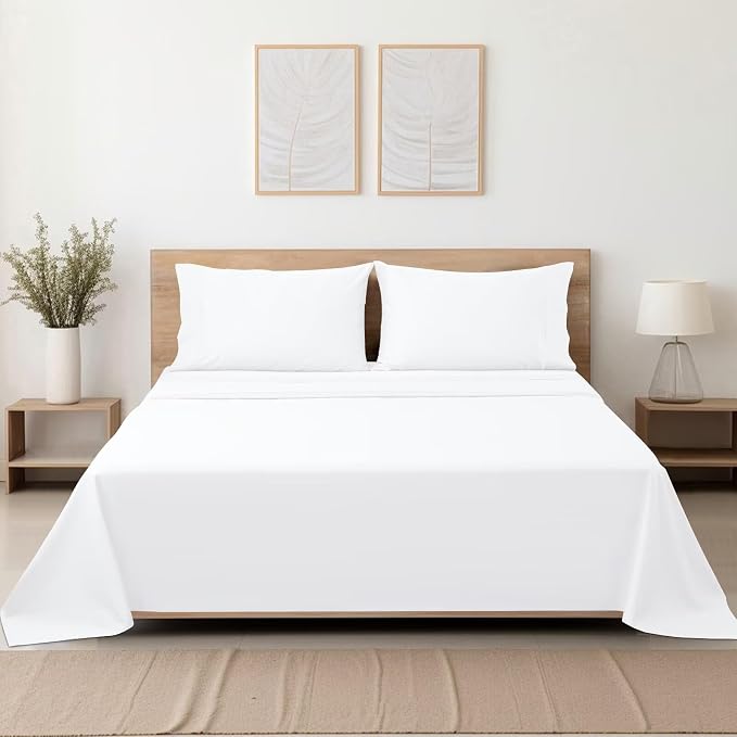 2-Pack Cotton TwinXL Flat Sheet Only, 600 Thread Count 100% Egyptian Cotton Top - Image 8