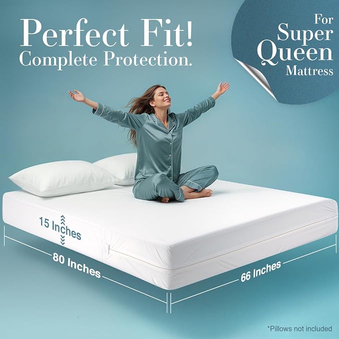 Utopia Bedding Mattress Protector Zippered Super Queen Size, 100% Waterproof - Image 5