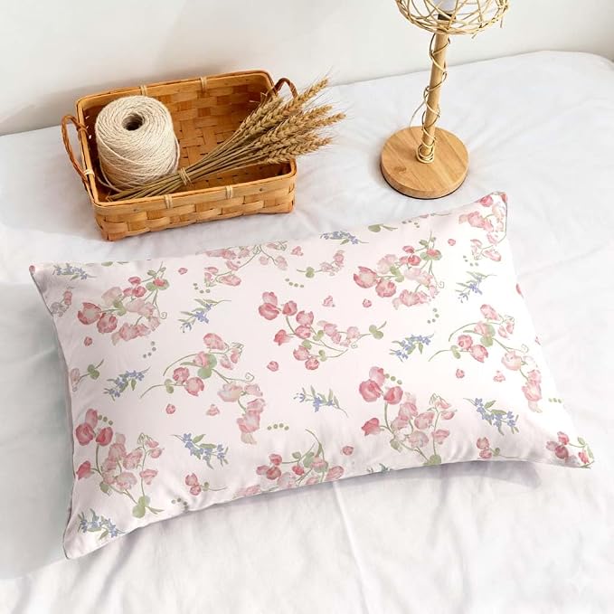Nayoroom Pink Floral Duvet Cover Queen Size Spring Botanical Blooms Flower - Image 6