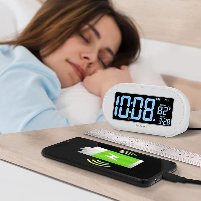 DreamSky Alarm Clocks for Bedrooms, Auto Set Digital Desk Clock for Bedside - Image 5