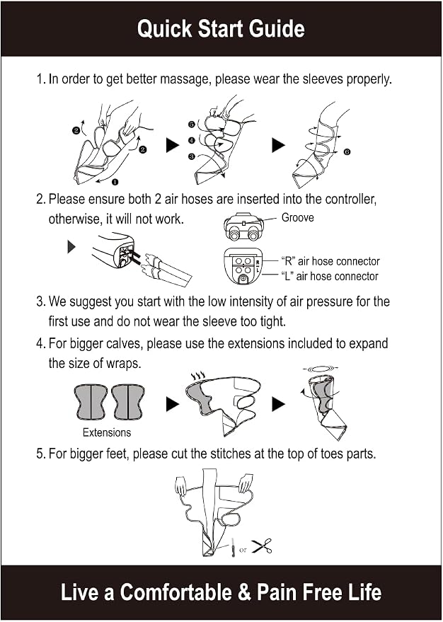 FIT KING Leg Massager for Circulation and Pain Relief, Air Compression Leg and - Image 9