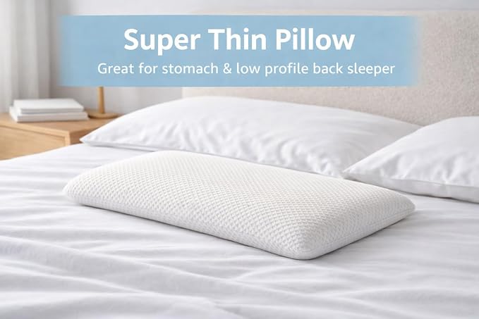 DLIGHT BD Slim 3.2" Stomach Sleeping Memory Foam Pillow-Thin, Soft Yet - Image 6