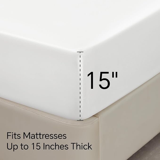BEDELITE Satin Fitted Sheet and Pillowcases Set, Luxury Soft Similar to Silk - Image 5