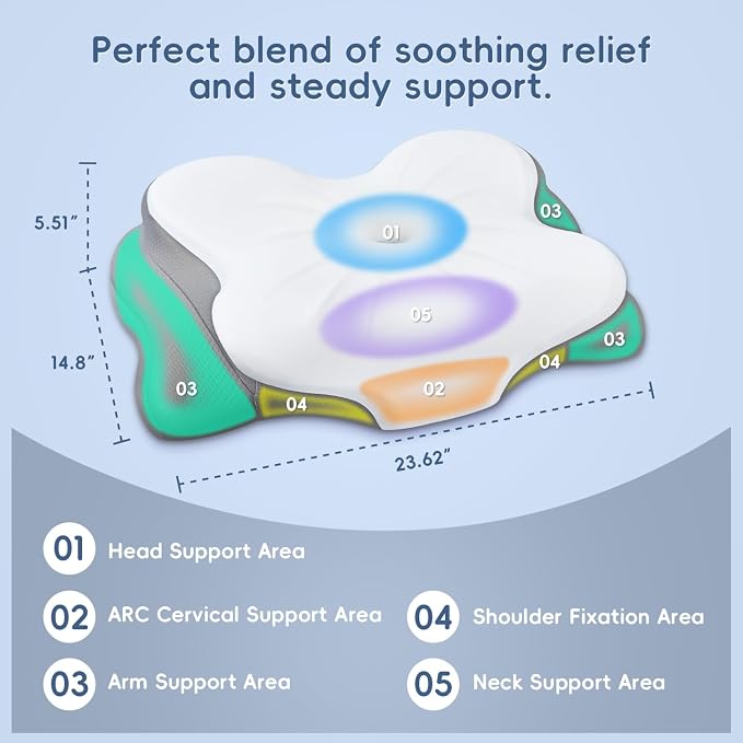 Cervical Neck Pillow, Ergonomic Memory Foam Pillows - Image 2