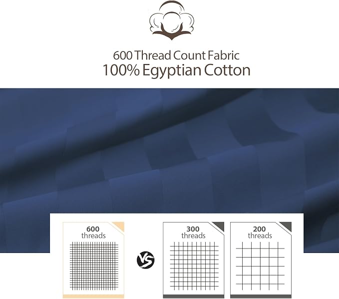 100% Egyptian Cotton Fitted Sheet Twin Size, 600 Thread Count, Single Fitted - Image 4