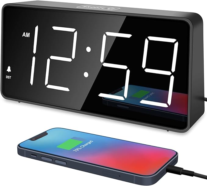 Peakeep Digital Alarm Clock for Bedroom Bedside, Loud Alarm Clock for Heavy by PEAKEEP
