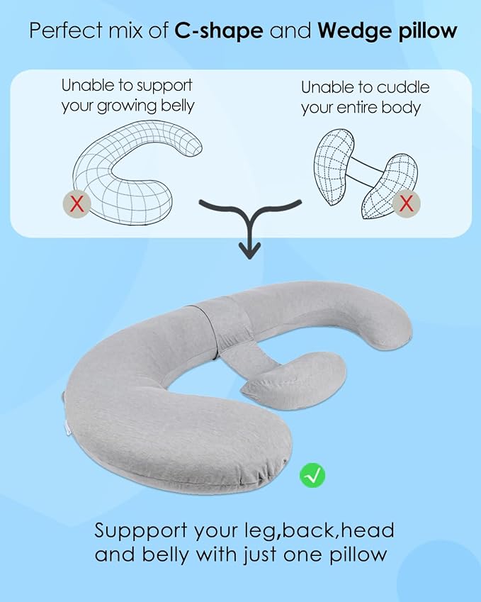QUEEN ROSE Pregnancy Pillow, E Shaped Body Pillows - Image 6