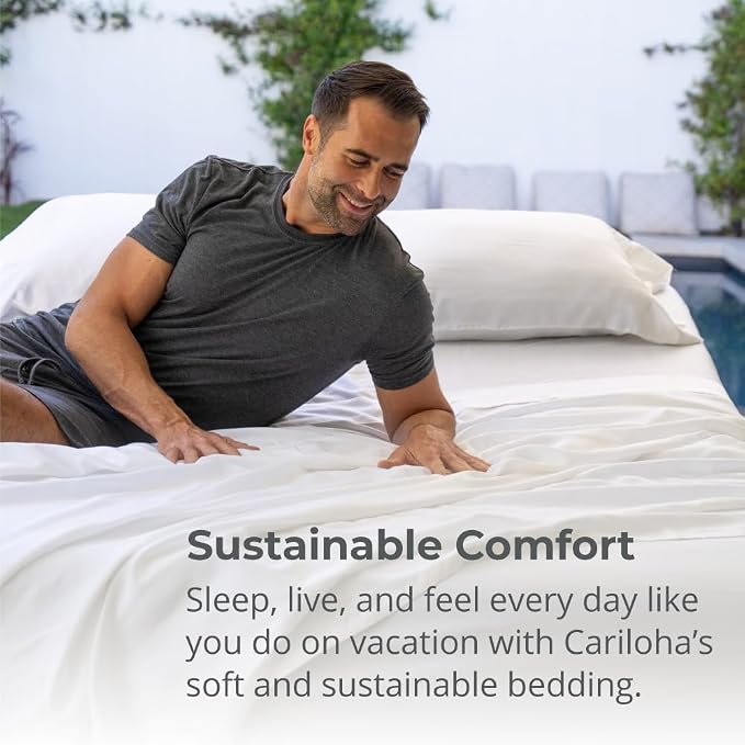 Cariloha Classic 2-Piece Twill Pillowcase Set | Beach Linen | King | Viscose - Image 6