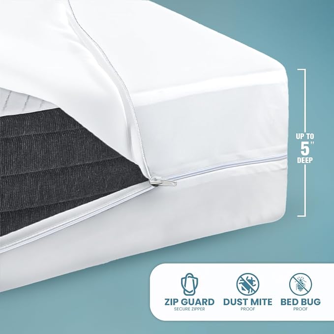 Utopia Bedding Mattress Protector Zippered Sleeper Sofa Queen Size, 100% - Image 9