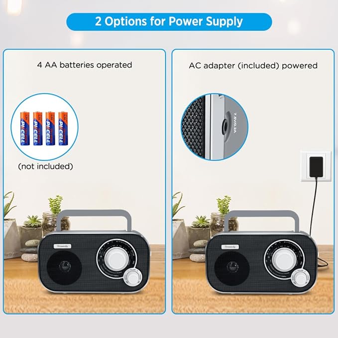 DreamSky AM FM Portable Radio Plug In Wall or Battery Operated - Image 2