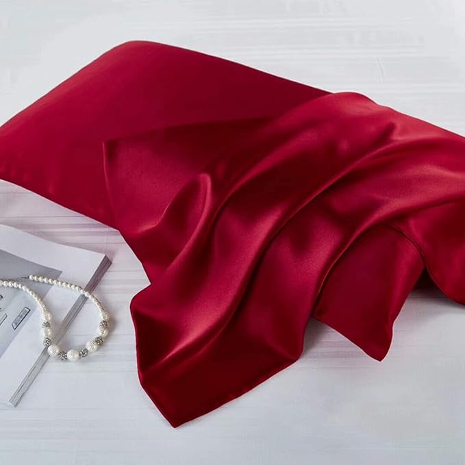 Red Silk Pillow Cases for Hair and Skin Made in USA, 100% Mulberry Silk - Image 5