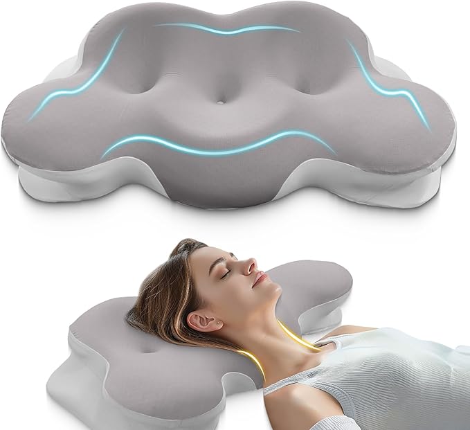 Cervical Neck Pillow, Pillows for Neck and Shoulder Pain, Contour Pillow by HealthyHomeHappyLife