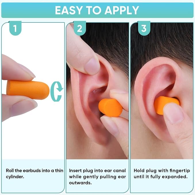 TICONN 100 Pairs Foam Ear Plugs, Individually Wrapped 32dB NRR Noise Reduction - Image 7