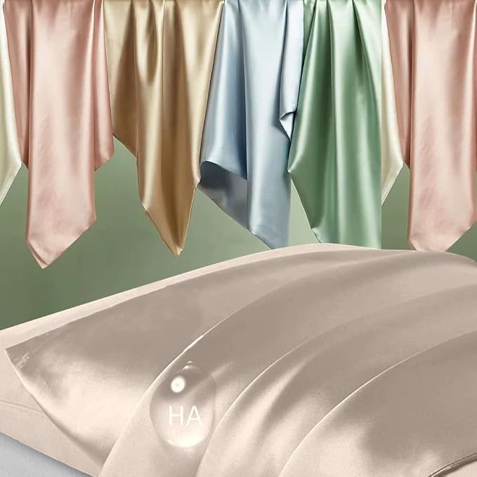 Silk Pillowcase 2 Pack, Natural Mulberry Silk Pillow Case, Anti Acne Silk - Image 2