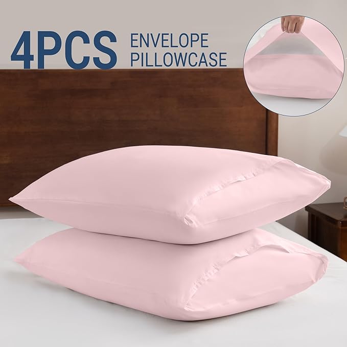 Pillowcases Queen 4 Pack, 20x30 Pillow Cases - Image 5